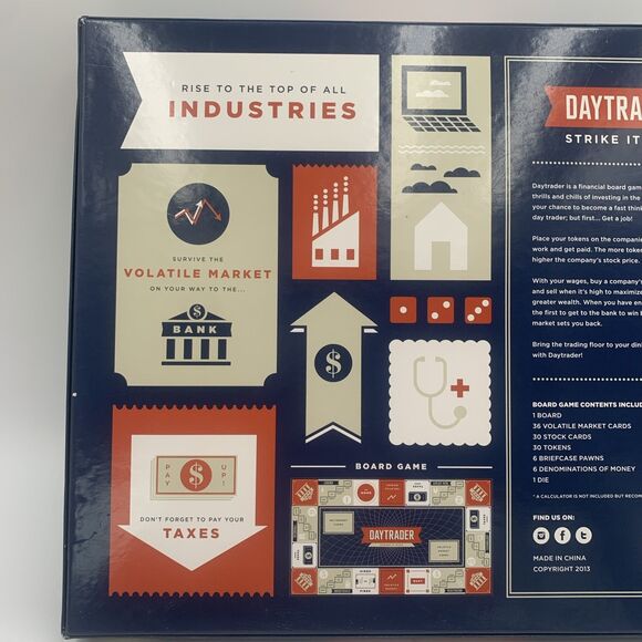 DAYTRADER Strike It Rich A Financial Board Game from Lyon Works New Open Box - Picture 5 of 13